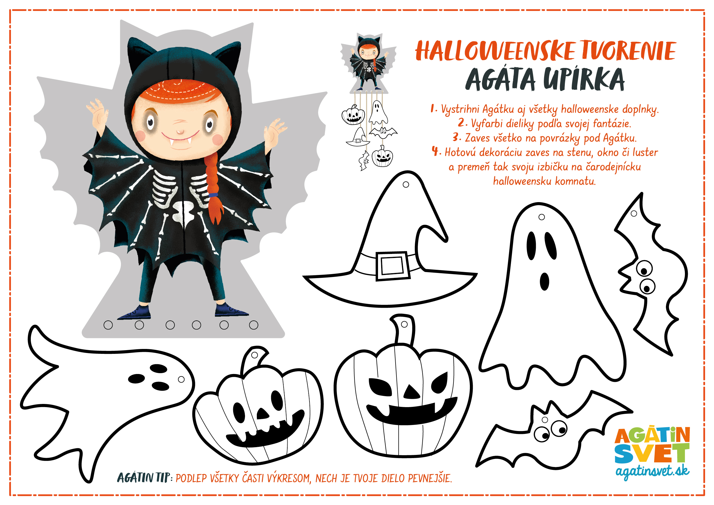 Stiahnite si ZADARMO halloweenske tvorenie: Agátka upírka