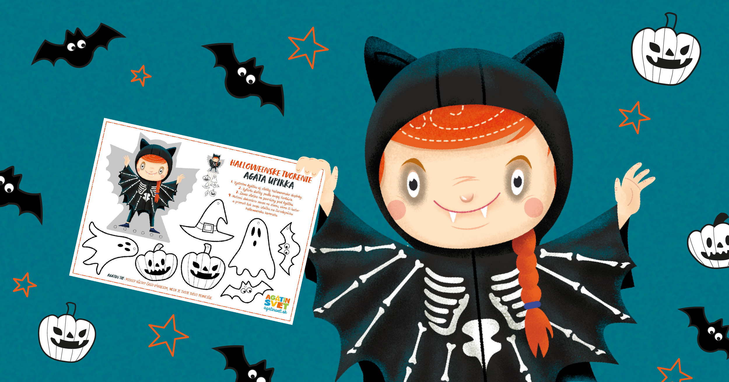 Stiahnite si ZADARMO halloweenske tvorenie: Agátka upírka